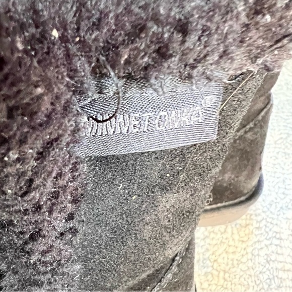 MINNETONKA SHERPA SUEDE OLYMPIA SHORT BOOT BLACK SIZE 10 - Picture 3 of 12